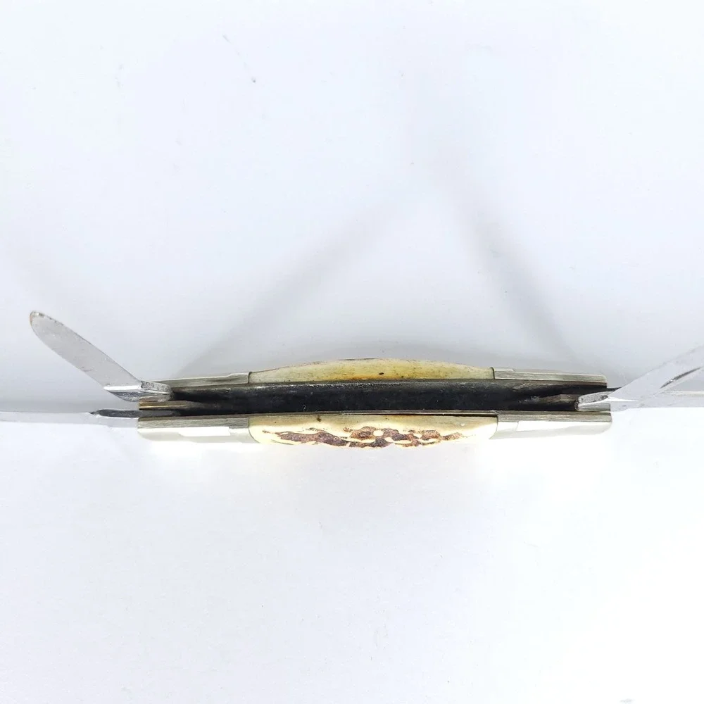 Vintage JA Henckels Congress Knife Jigged Stag Antler Scales on Handle